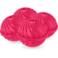 Relaxdays Waschball, 4er Set, Waschkugel für Waschmaschine, ökologisch, hautfreundlich, Waschen ohne Waschmittel, pink