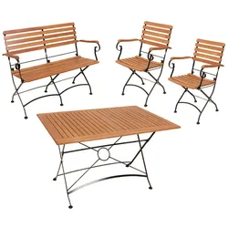 4-tlg. Tischgruppe Gartengruppe Sitzecke Tisch Klappstuhl
