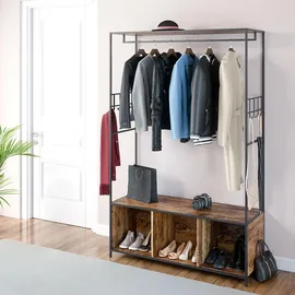 Vicco Kleiderschrank Fyrk 119,5 x 189 x 44 cm Eiche rustikal/Schwarz