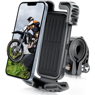 AiQInu Handyhalterung Fahrrad Lenker, Handyhalterung Motorrad, Smartphone Halterung Fahrrad, Phone Holder Bike, Motorrad Zubehör, Universal Lenker Holder für iPhone, Samsung