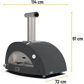 Alfa Forni Moderno 3 Pizza Holz Ardesia Grey