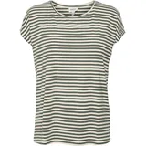 Vero Moda Damen VMAVA Plain SS TOP Stripe GA JRS NOOS T-Shirt, Laurel Wreath/Stripes:Pristine, M