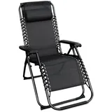 Relaxsessel m. Kopfkissen - anthrazit - Sonnen Hochlehner Garten Liege klappbar