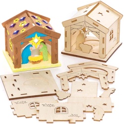 Weihnachtskrippe Teelichthalter aus Holz (pro Set 3) Bastelaktivitäten zu Weihnachten