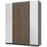 masseno Drehtürenschrank CAGLIARI 200 x 239 x 61,9 cm Schwarz