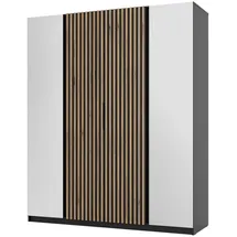 masseno Drehtürenschrank CAGLIARI 200 x 239 x 61,9 cm Schwarz