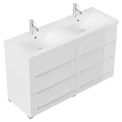 Stand Badmöbel Gallo Modern SoftClose weiss hochglanz