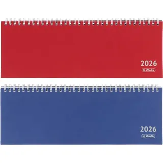 Herlitz Tischkalender Colour, 2026, zufällige Farbe 1 Stück) = Bunt/Blau/Rot