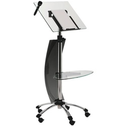 Rocada Stehpult Glas grau, 145x62 cm