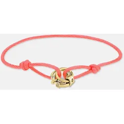 Armband LIEBESKIND BERLIN "Schmuck Geschenk Edelstahl Textil Armkette The D-Link Mini", gelbgoldfarben, lachs, Armbänder, Damen, Edelstahl-Textil, Edelstahl, Textil