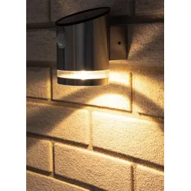 ChiliTec Solarleuchte Edelstahl 12,8 cm inkl. PIR Bewegungsmelder weiß