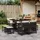 vidaXL Gartenmöbel-Set 9-tlg. Schwarz