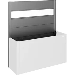 Sichtschutzelement BIOHORT, grau (dunkelgrau, metallic), H:91cm, Stahlblech, Zaunelemente, für Hochbeet DaVinci