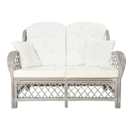 vidaXL 2-Sitzer-Sofa Grau Rattan