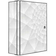 banjado XXL Medizinschrank Abschliessbar 35x46x15cm Arzneischrank Anthrazit Aus Metall Mit Motiv Nautilus