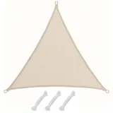 AMANKA Sonnensegel 3x3x3 HDPE Dreieck Sonnenschutz Überdachung Balkon Garten Beige