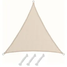 AMANKA Sonnensegel 3x3x3 HDPE Dreieck Sonnenschutz Überdachung Balkon Garten Beige