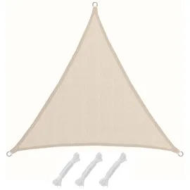 AMANKA Sonnensegel 3x3x3 HDPE Dreieck Sonnenschutz Überdachung Balkon Garten Beige