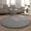 Paco Home Teppich Tatami 475 rund Höhe 24 mm Kurzflor Uni Farben mit Memory Foam waschbar grau Ø 160 cm x 24 mm