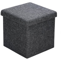 CASARIA Sitzhocker mit Stauraum Dunkelgrau 40x40x40cm faltbar