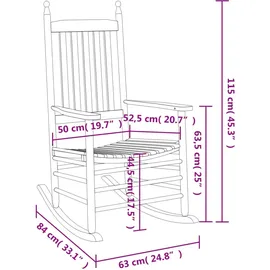 vidaXL Schaukelstuhl 63,2 x 119,9 x 108 cm weiß 2 St.