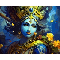 TISHIRON DIY Malen Nach Zahlen Hindu-Gott Krishna Malen Nach Zahlen Für Erwachsene Religion Erwachsene Malen Nach Zahlen Kits Auf Leinwand Abstraktes Malen Nach Zahlen Für Erwachsene Anfänger