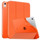 MoKo Hülle für iPad (A16) 11. Generation 11 Zoll 2025/10. Gen 10,9 Zoll 2022,iPad Hülle TPU Transluzent Matt Rückseite Cover mit Auto Schlaf/Aufwach Tablet Hüllen Schutzhülle mit Ständer,Orange