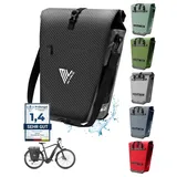MIVELO Fahrradtasche Gepäckträgertasche wasserdicht 25L "CAPAX" - schwarz