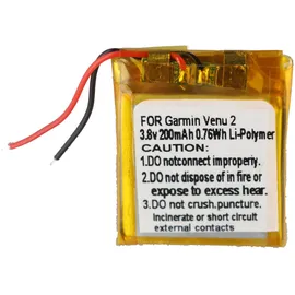 AccuCell Akku für Garmin Venu 2, Li-Polymer, 3,8V, 200mAh, 0,76Wh – Perfekter Ersatzakku für Ihre Garmin Venu 2