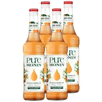 Monin Sirup Pure Peach-Apricot 700ml - Cocktails Milchshakes (4er Pack)