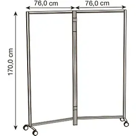 Paperflow Trennwand mobil 76,0 x 160,0 cm