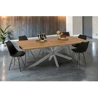 Möbelliebling Esstisch Baumkante Holz-Optik Wildeiche 220 x 100 Spider-Gestell