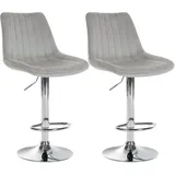 CLP Barhocker Toni 2er Set drehbar höhenverstellbar 40 x 40 x 75 cm Grau