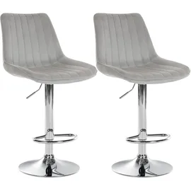 CLP Barhocker Toni 2er Set drehbar höhenverstellbar 40 x 40 x 75 cm Grau