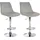 CLP Barhocker Toni 2er Set drehbar höhenverstellbar 40 x 40 x 75 cm Grau