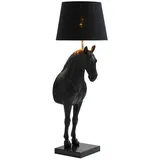 Riess-Ambiente Riess Ambiente Extravagante Stehlampe BLACK BEAUTY schwarz Pferdefigur Stehleuchte Fuß aus Marmor