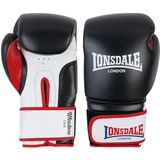 Lonsdale Boxhandschuhe aus Leder Winstone Equipment, Black/White/Red, 16 oz EU