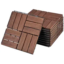 casa.pro Klickfliesen Alliste 10er Set 12 Lamellen Braun