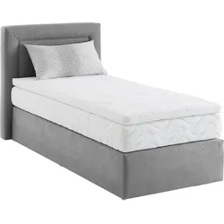 Boxspringbett, grau, B:105cm L:210cm, WESTFALIA SCHLAFKOMFORT, Komplettbetten, Boxspringbett, wahlweise mit Bettkasten und Topper