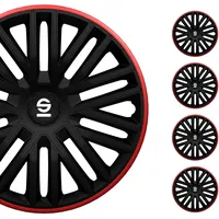 Sparco Radzierblenden Bergamo - 16-Zoll - Schwarz/Rot - Satz