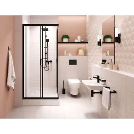 Deante Funkia Duschkabine 80 x 80 cm schwarz/transparent