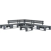 vidaXL Garten-Sofagarnitur 6-tlg. Grau