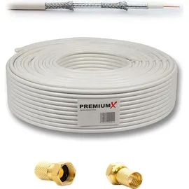 PremiumX Camping Satelliten-Komplettanlage 45cm Satellitenschüssel Single LNB 10m Kabel F-Stecker SAT-Signalfinder