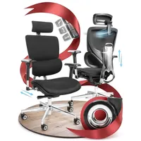 Clouvou MasterSeat Bürostuhl Schreibtischstuhl, ergonomisch, Chefsessel für Arbeitszimmer, Flex-Gewebe,