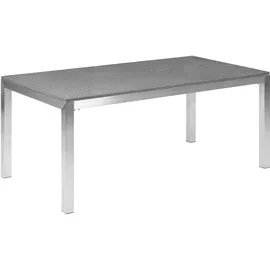 Beliani Gartentisch 180 x 90 x 76 cm Grau/Silber