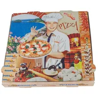 DayBays 50 Stk. Pizza-Karton 60x40x5 cm  Weiß Kraftpapier bedruckt mit Pizza-Motiv