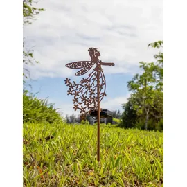 NORTHPOINT LED Solar Gartenstab Solarstecker Außenbereich mit Dämmerungssensor Fee Stehend