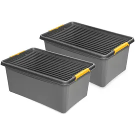 Kreher Technik Aufbewahrungsbox Solid Box 40 l 2-tlg. Grau