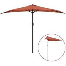 furnicato Balkon-Sonnenschirm 300 x 155 cm Braun