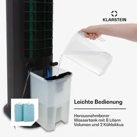 Klarstein Luftkühler 80W 480 m3/h 8 Liter mobil
